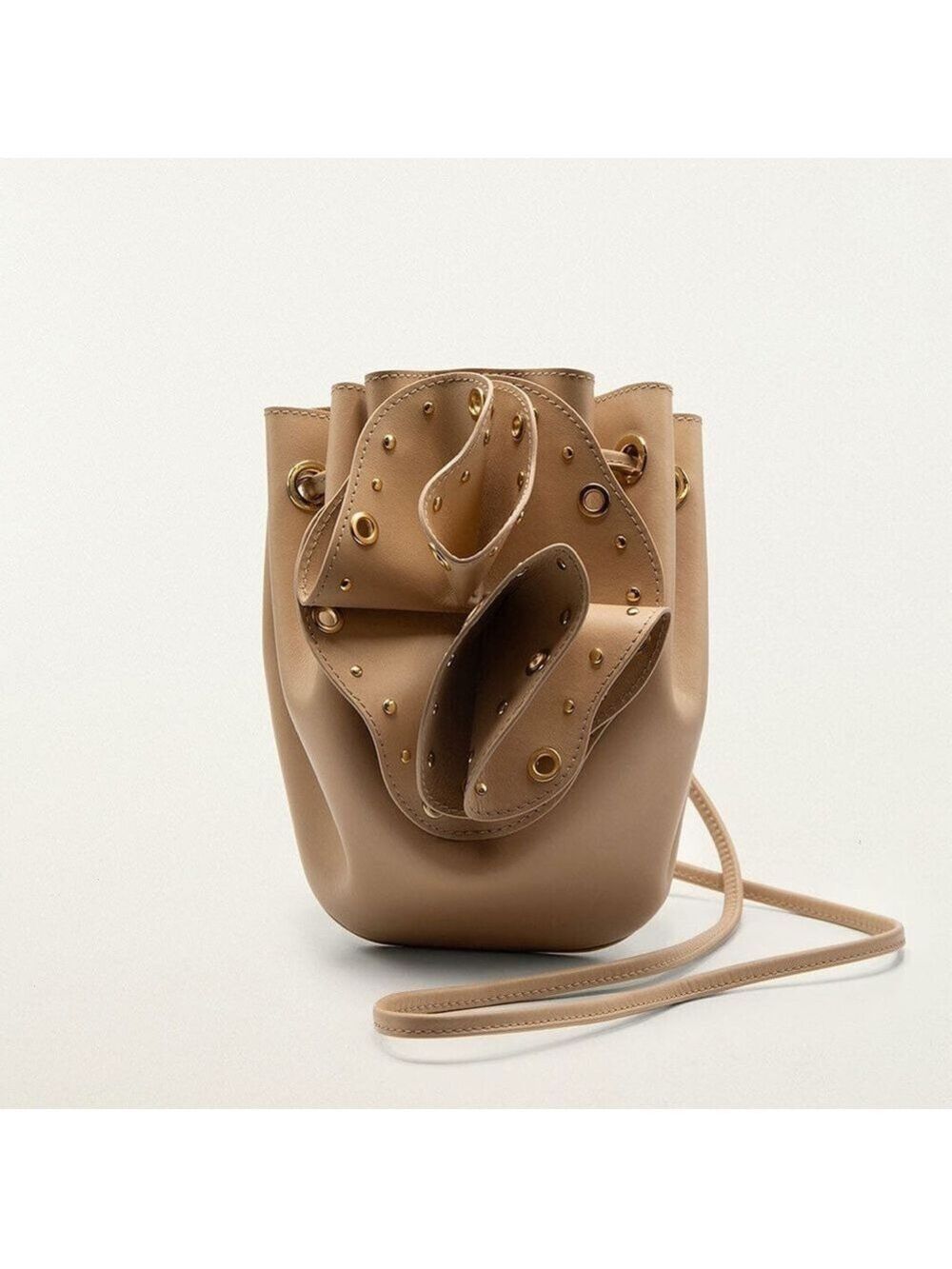 Farm Rio Cream Leather Studded Crossbody Flower Bag